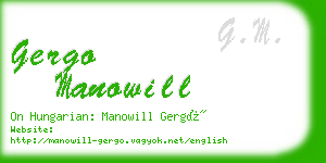 gergo manowill business card